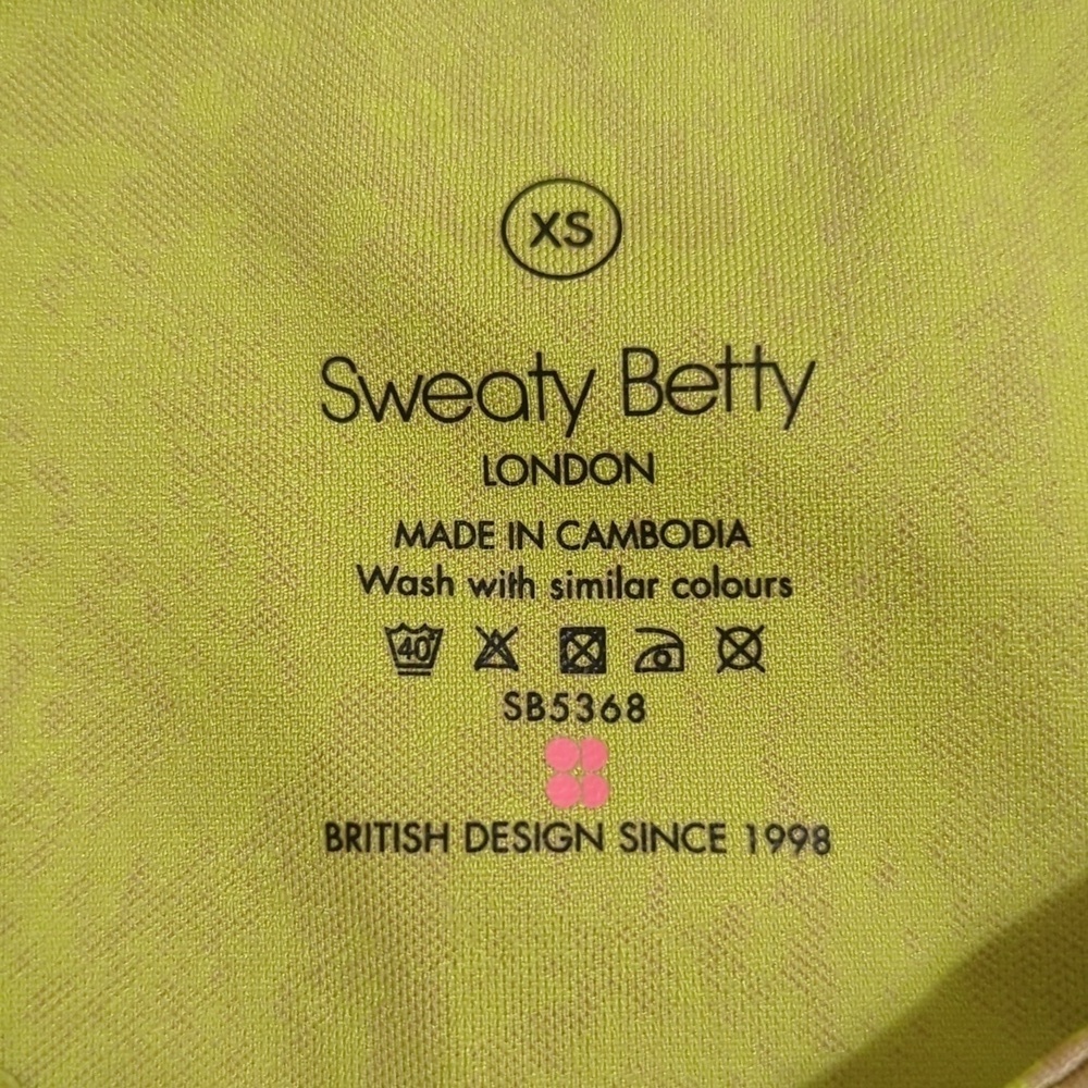 Sweaty Betty Flatter Me Gym Cropped Vest, Color Yellow/Tan Size XS - Picture 15 of 15